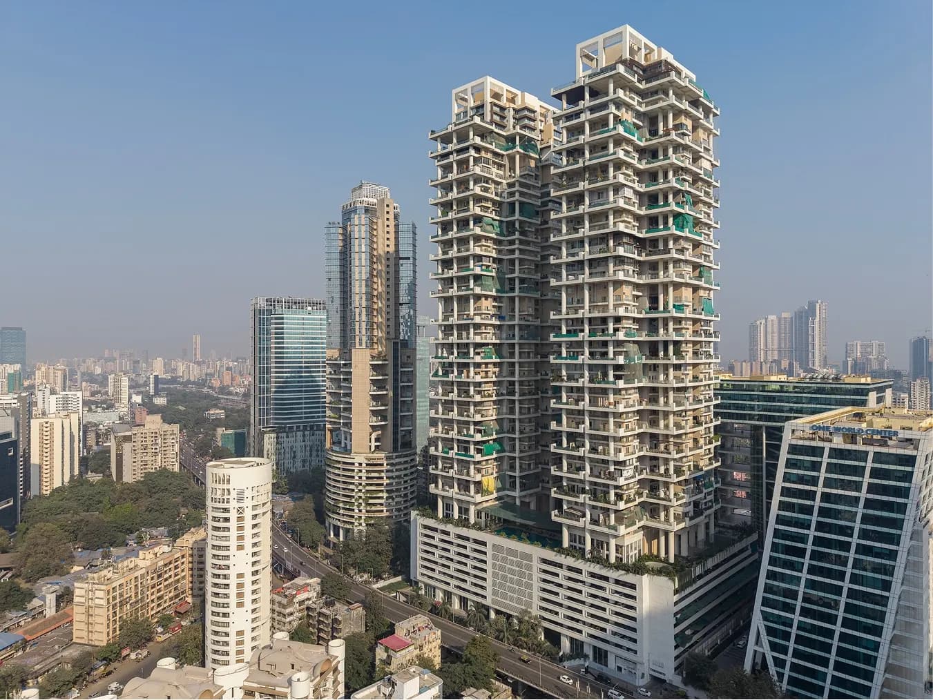Indiabulls Sky Forest: The two Sky Forest towers above Lower Parel