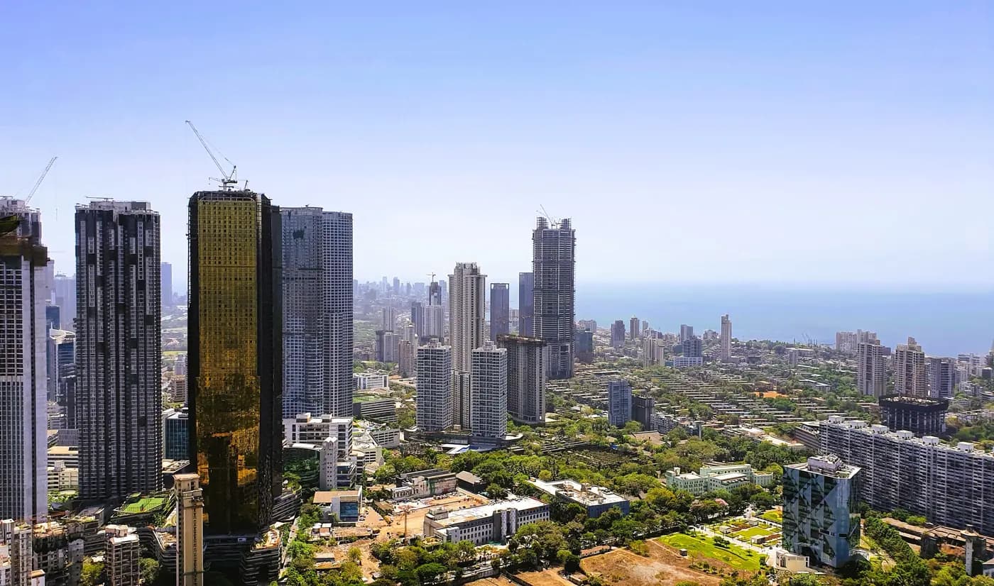 Rustomjee Crown: The city and the sea from a high floor