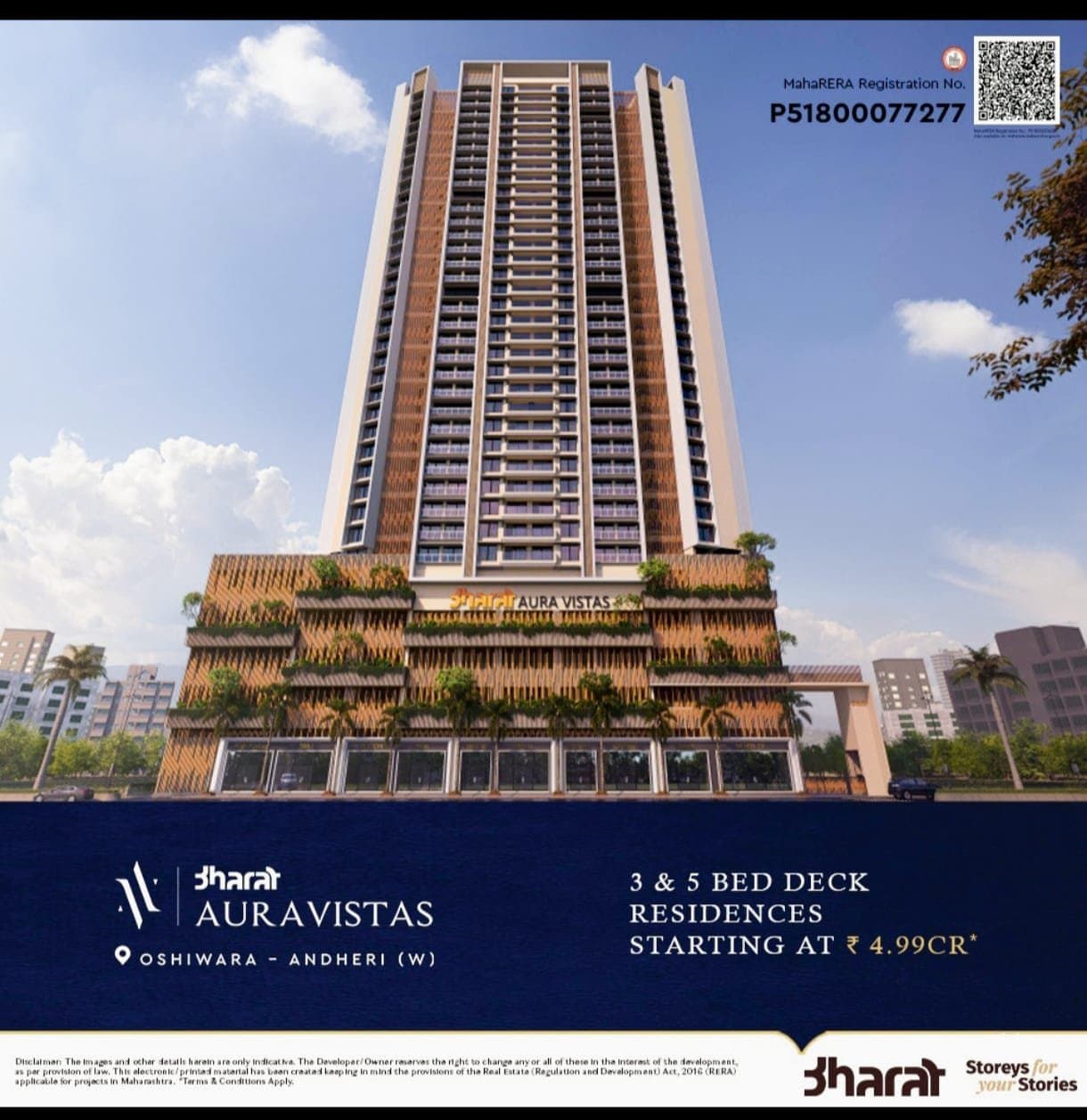 3 BHK Bharat Auravistas, Lokhandwala Backroad, Andheri West — 5.24 Cr onwards